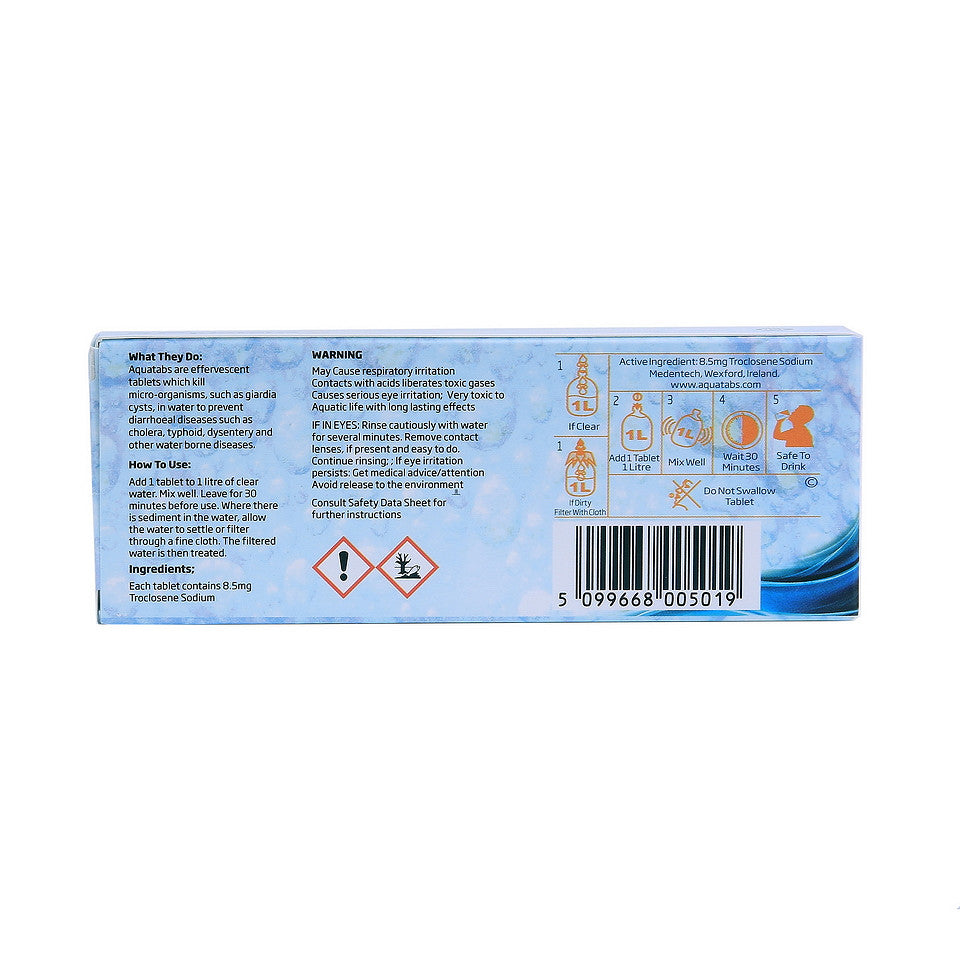 Tablettes de purification d'eau BCB CR216 | 50 comprimés