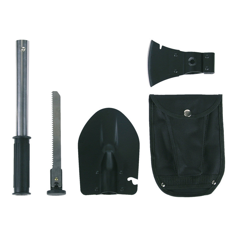 Kit survie multifonction Fosco 4 en 1 | Hache Scie Pelle Marteau