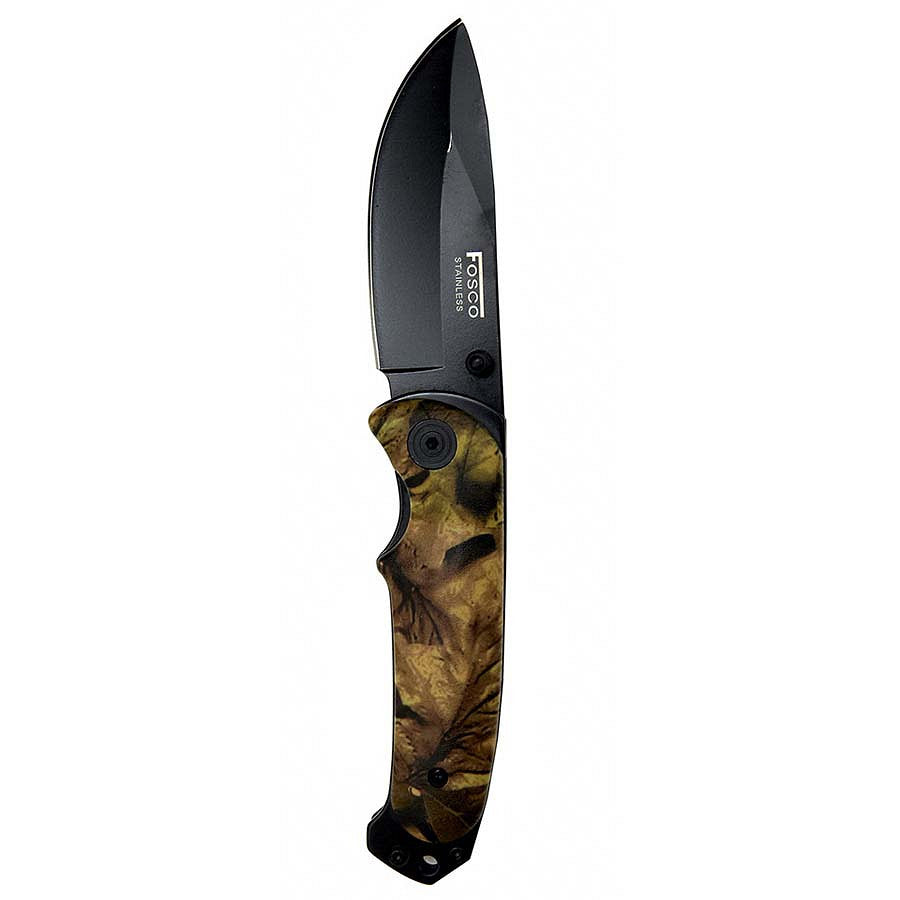 Couteau Fosco Camo 1285C01 | Lame noire tactique pliable