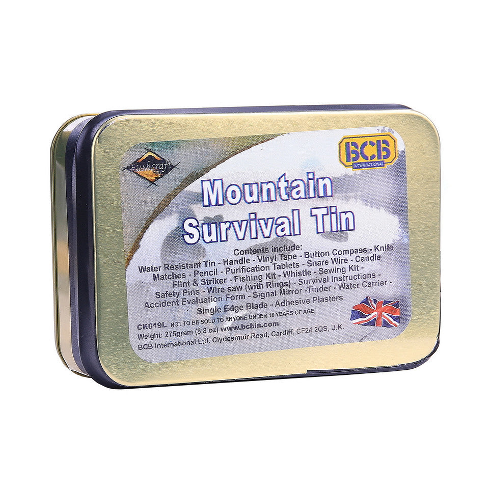 BCB Boîte de survie montagne CK019L | Kit de survie complet Bushcraft