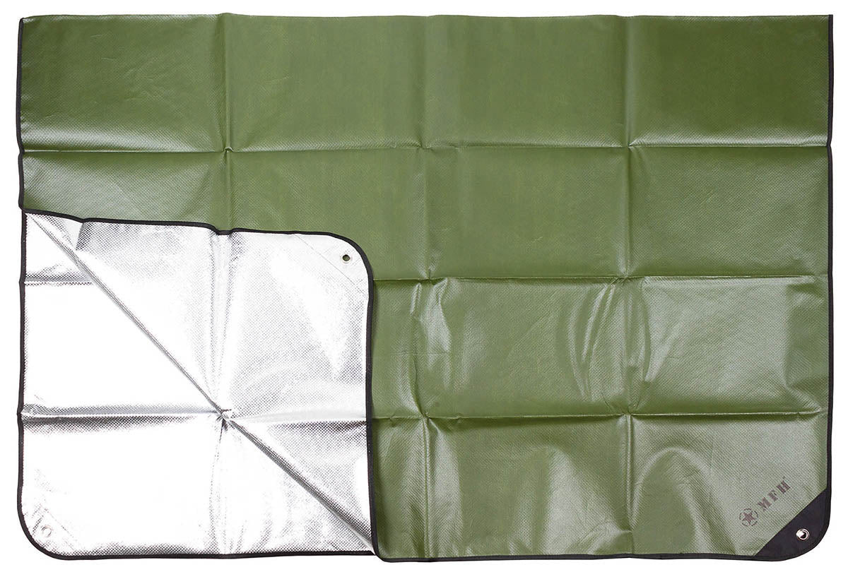 Bâche d'Urgence MFH Olive | Tarp Bushcraft & Randonnée - Survia outdoors