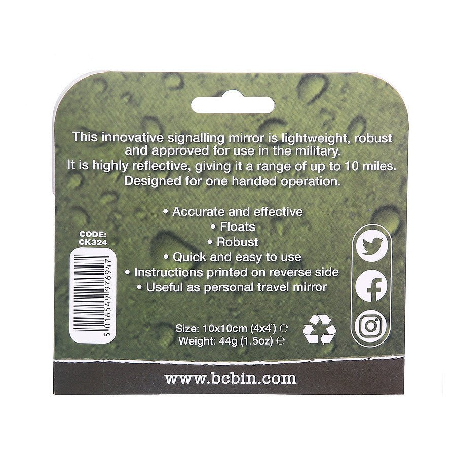 BCB Miroir de signalisation CK324 | Grand miroir de survie flottant - Survia outdoors