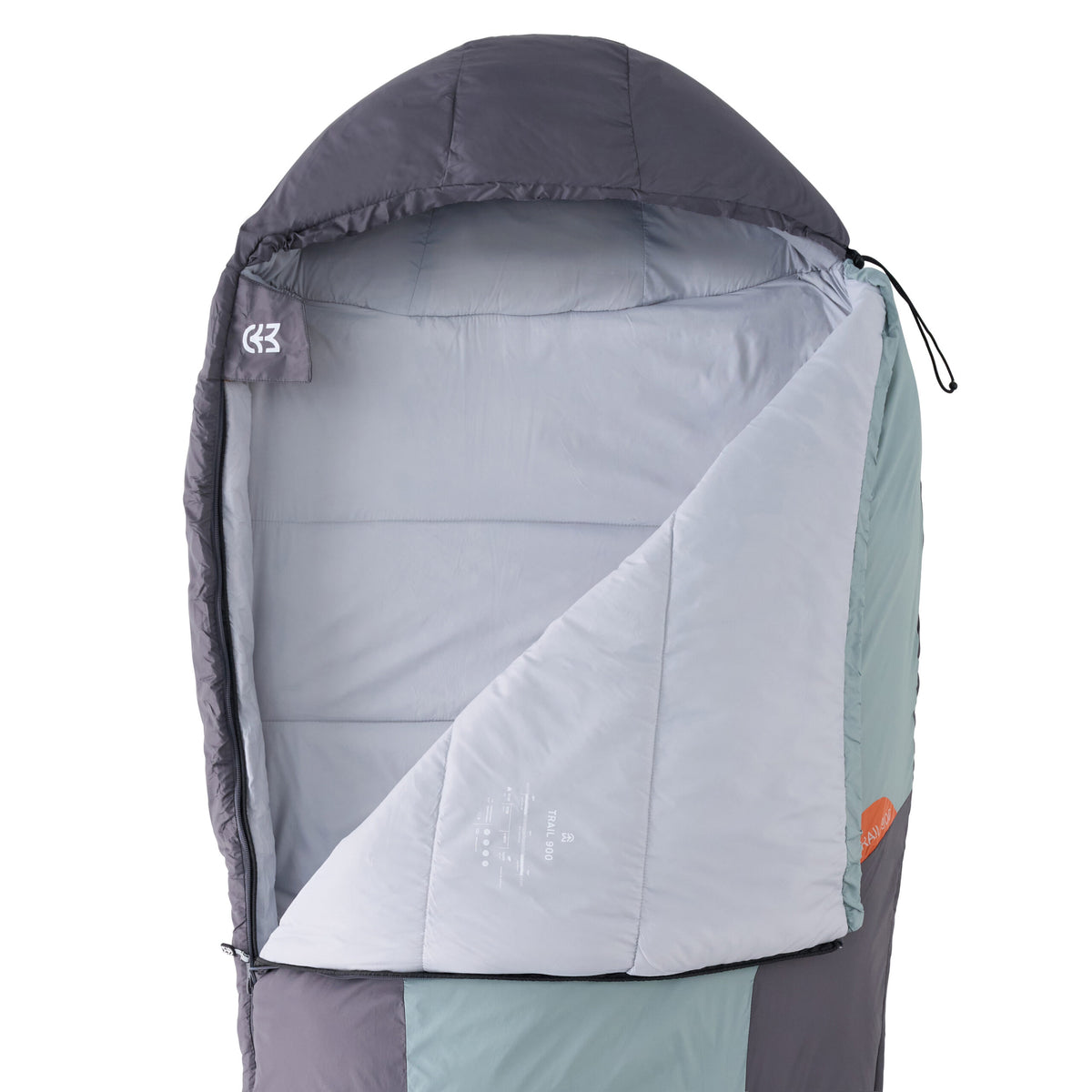 Sac de Couchage Light Trail 900 Vert/Gris | Wilsa Outdoor