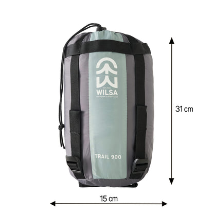 Sac de Couchage Light Trail 900 Vert/Gris | Wilsa Outdoor