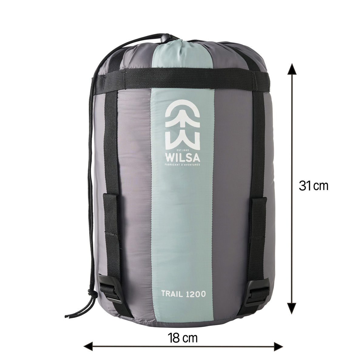 Sac de Couchage Light Trail 1200 Vert/Gris | Wilsa Outdoor