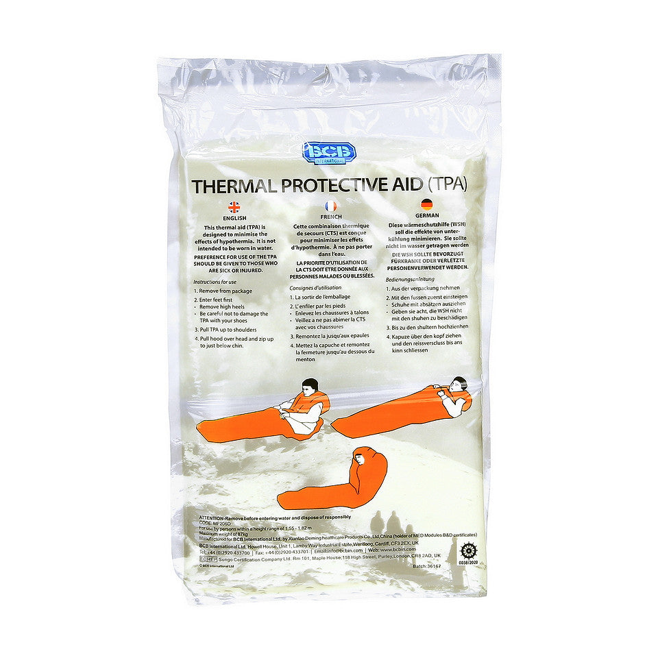 BCB Sac d'hypothermie MF206D | Protection thermique urgence
