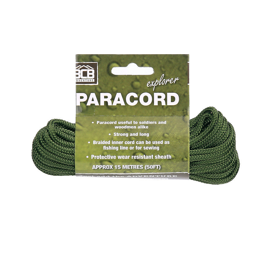 Paracorde Vert Olive 15 m BCB CM030 | Bushcraft & Survie