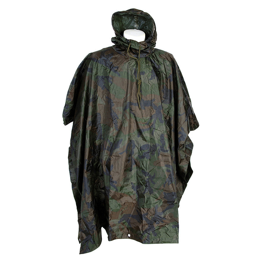 Poncho Woodland Camouflage Fostex | Pluie Outdoor