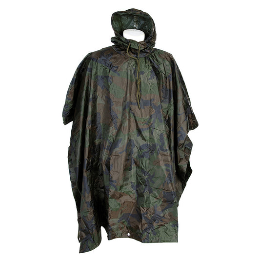 Poncho Woodland Camouflage Fostex | Pluie Outdoor