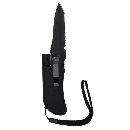 Couteau survie Fosco avec lampe LED et allume-feu intégré