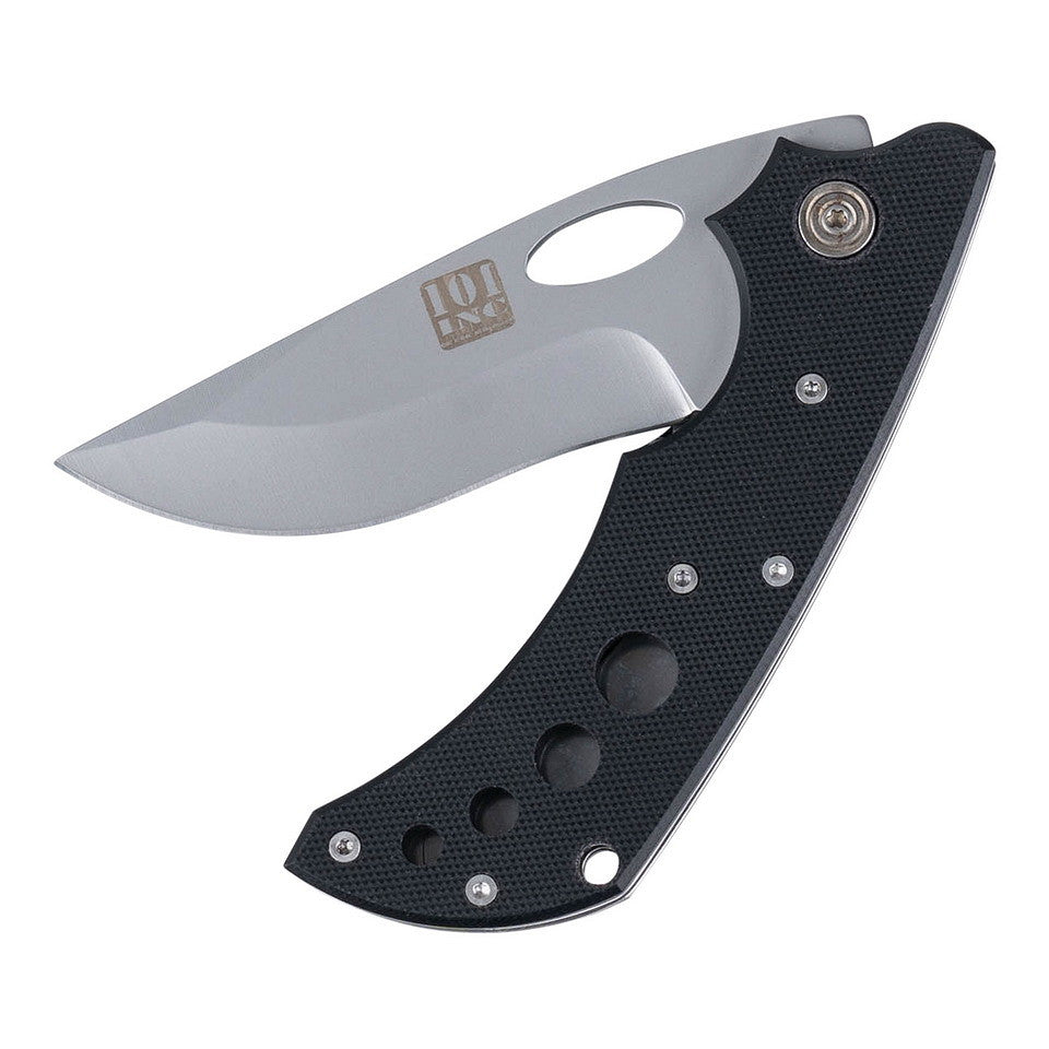 101 INC KB174 | Couteau pliant EDC noir avec clip 9 cm