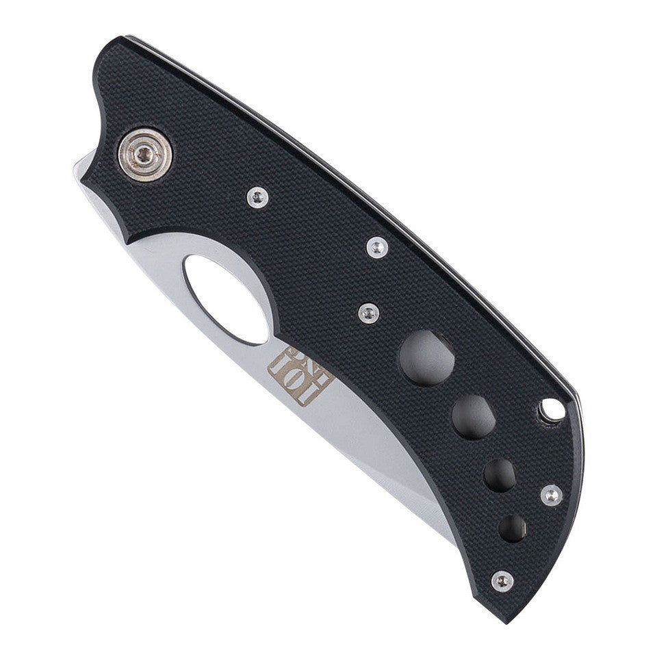101 INC KB174 | Couteau pliant EDC noir avec clip 9 cm