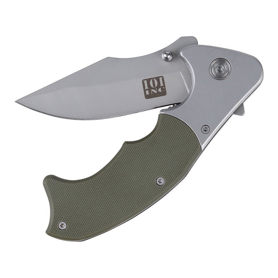 101 INC H252A | Couteau pliant EDC vert avec clip linerlock