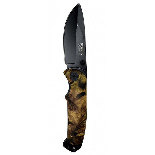 Couteau Fosco Camo 1285C01 | Lame noire tactique pliable