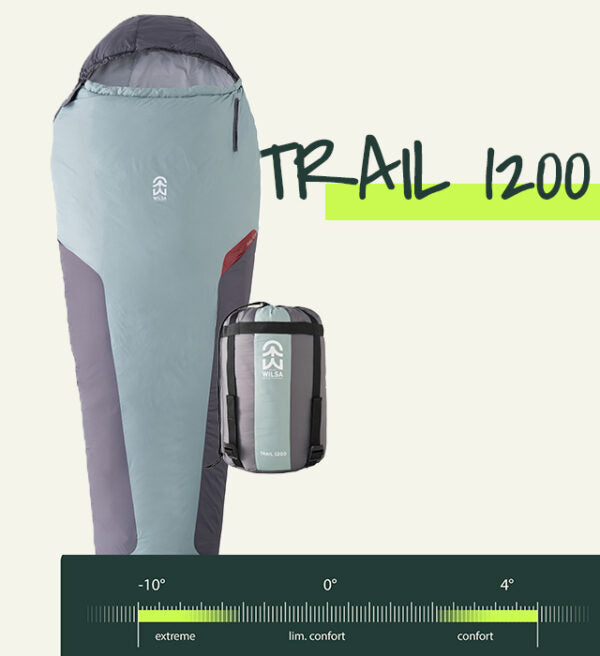 Sac de Couchage Light Trail 1200 Vert/Gris | Wilsa Outdoor
