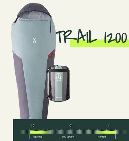 Sac de Couchage Light Trail 1200 Vert/Gris | Wilsa Outdoor