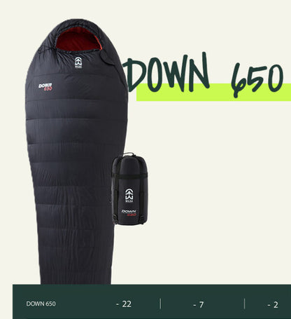 Sac de Couchage Duvet Down 650 Noir | Wilsa Outdoor