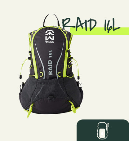 Sac à dos RAID 16 litres Noir/Jaune | Wilsa Outdoor