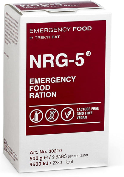 TrekNEat NRG-5 500 g | Ration Survie 9 Barres Longue Conservation