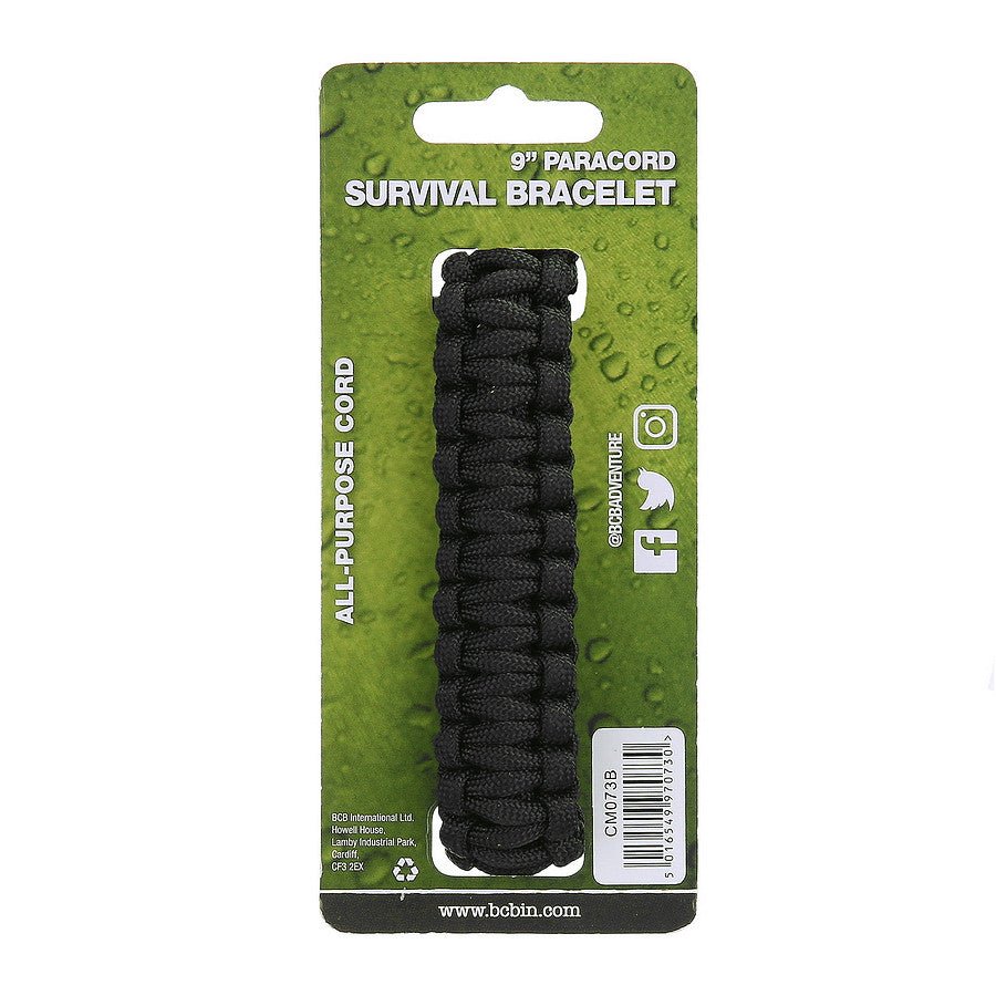 BCB Bracelet Paracorde CM073B noir | Bracelet survie 179 kg - Survia outdoors