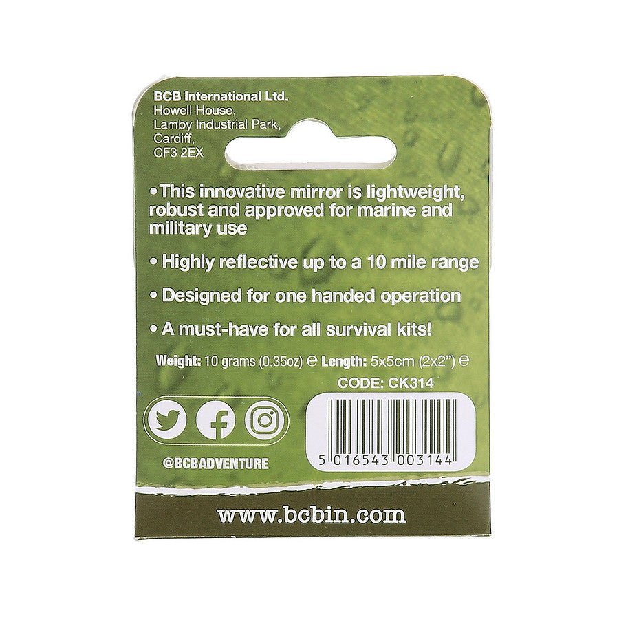 BCB Miroir de signal d'urgence CK314 | Miroir de survie flottant - Survia outdoors