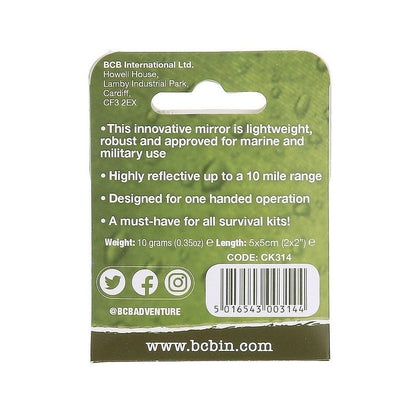 BCB Miroir de signal d'urgence CK314 | Miroir de survie flottant - Survia outdoors