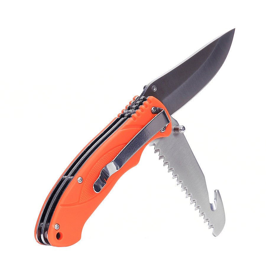Couteau Bushcraft Fosco | 2 lames inox avec scie et crochet - Survia outdoors