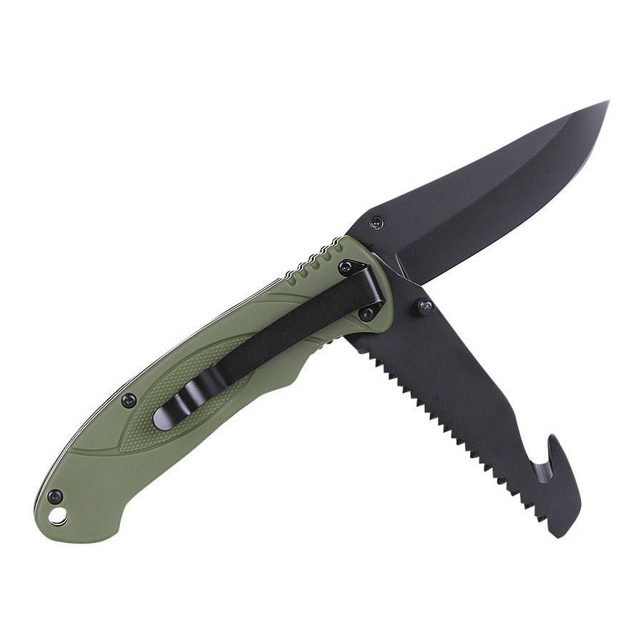Couteau Bushcraft Fosco | 2 lames inox avec scie et crochet - Survia outdoors