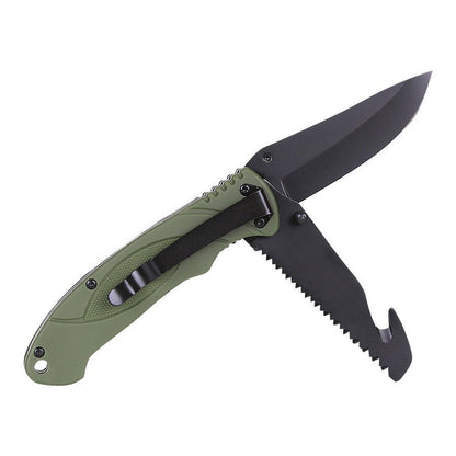 Couteau Bushcraft Fosco | 2 lames inox avec scie et crochet - Survia outdoors