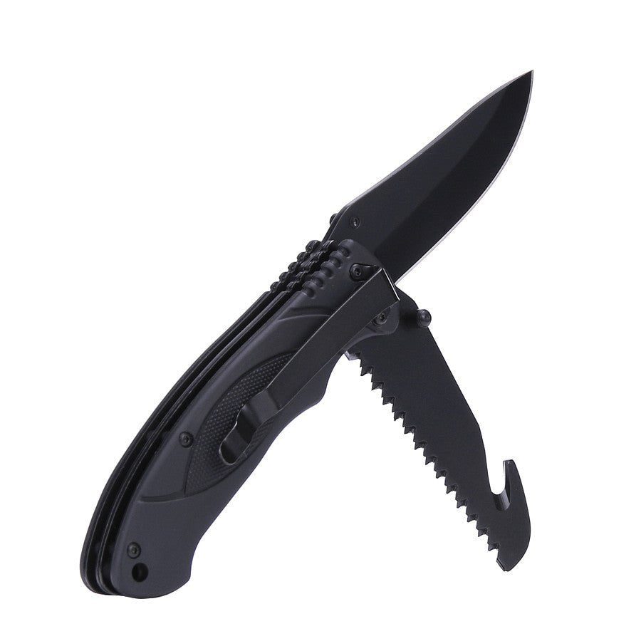 Couteau Bushcraft Fosco | 2 lames inox avec scie et crochet - Survia outdoors