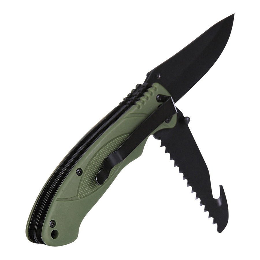 Couteau Bushcraft Fosco | 2 lames inox avec scie et crochet - Survia outdoors