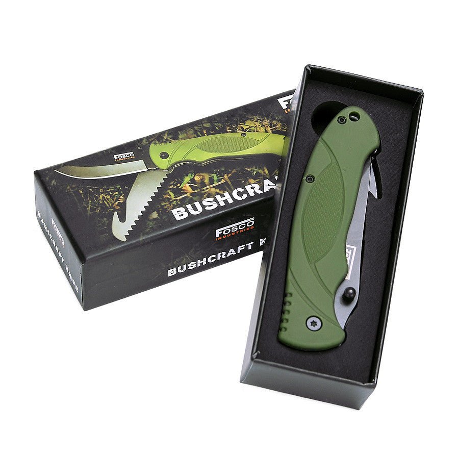 Couteau Bushcraft Fosco | 2 lames inox avec scie et crochet - Survia outdoors