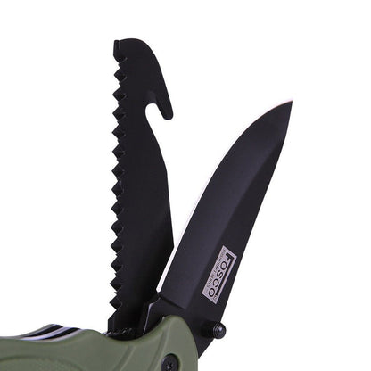 Couteau Bushcraft Fosco | 2 lames inox avec scie et crochet - Survia outdoors