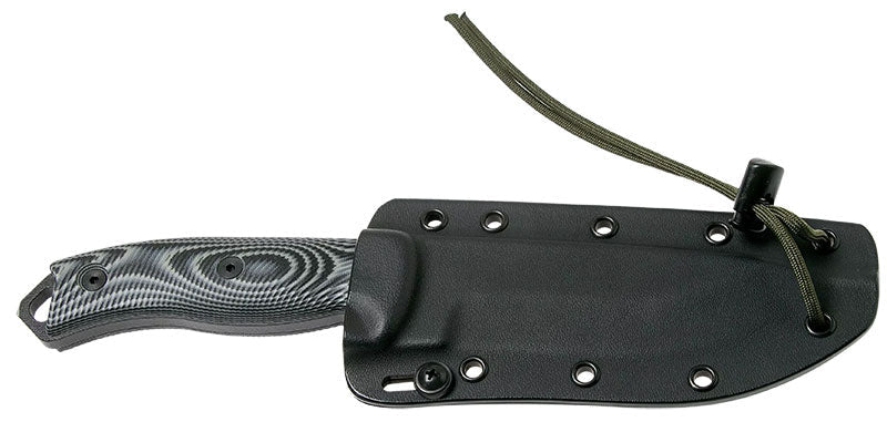 Couteau de survie ESEE-5 lame noire 132 mm – Manche G10 3D gris/noir – Étui Kydex - Survia outdoors