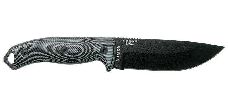 Couteau de survie ESEE-5 lame noire 132 mm – Manche G10 3D gris/noir – Étui Kydex - Survia outdoors