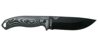 Couteau de survie ESEE-5 lame noire 132 mm – Manche G10 3D gris/noir – Étui Kydex - Survia outdoors