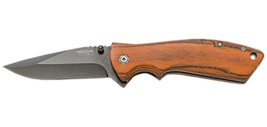 Couteau Pliant JKR0900 | Lame 80mm Acier 3Cr13MoV | Manche Bois Marron | Liner Lock - Survia outdoors