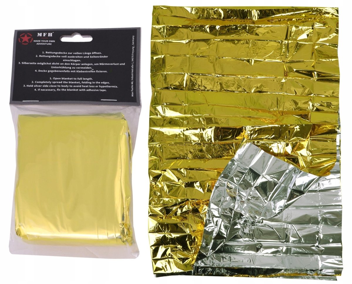 Couverture de Survie Isothermique MFH | Argentée & Dorée Outdoor - Survia outdoors