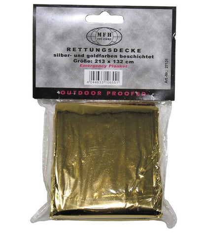 Couverture de Survie Isothermique MFH | Argentée & Dorée Outdoor - Survia outdoors