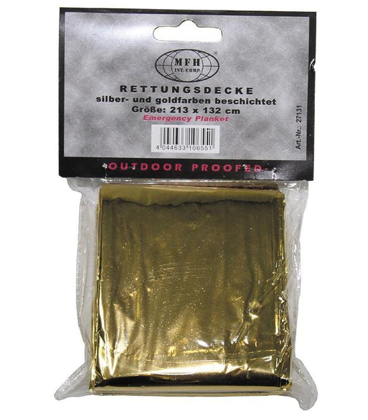 Couverture de Survie Isothermique MFH | Argentée & Dorée Outdoor - Survia outdoors