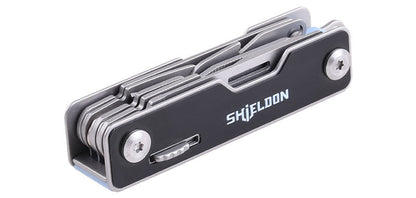 Multitool Shieldon Lileep SHAK01 | 9 Fonctions | Lame 43mm | Porte-clés | Aluminium Noir - Survia outdoors