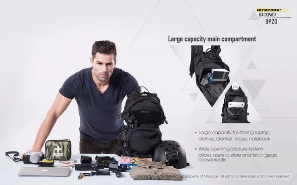 Nitecore BP20 | Sac à Dos Tactique 20L Outdoor - Survia outdoors