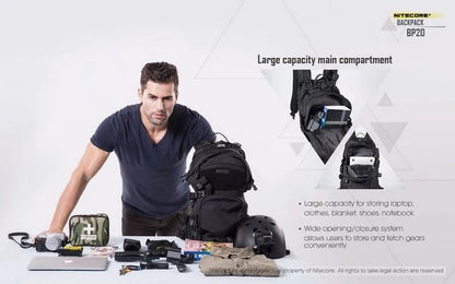 Nitecore BP20 | Sac à Dos Tactique 20L Outdoor - Survia outdoors