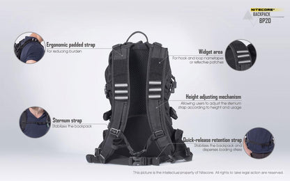 Nitecore BP20 | Sac à Dos Tactique 20L Outdoor - Survia outdoors