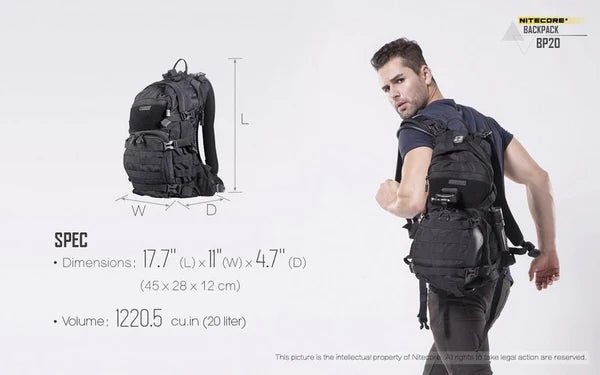 Nitecore BP20 | Sac à Dos Tactique 20L Outdoor - Survia outdoors