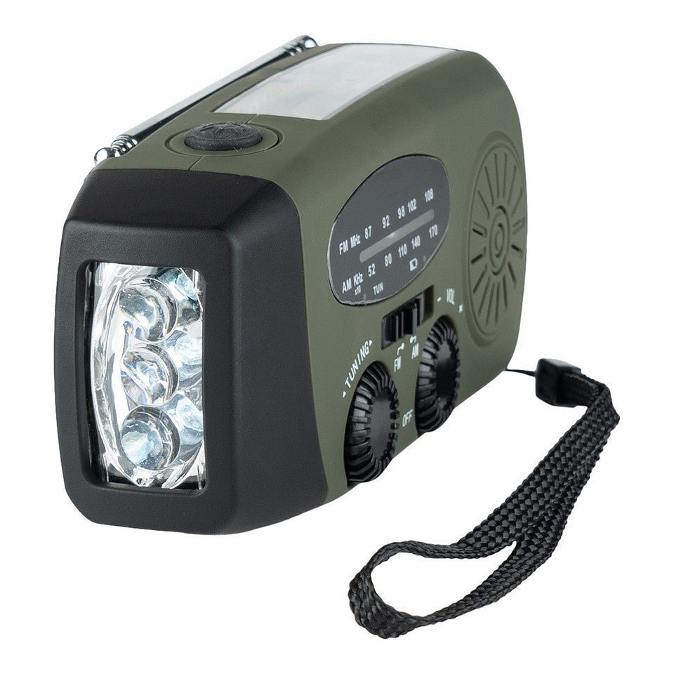 Radio urgence Fosco solaire | Manivelle, LED, SOS et recharge USB-C - Survia outdoors
