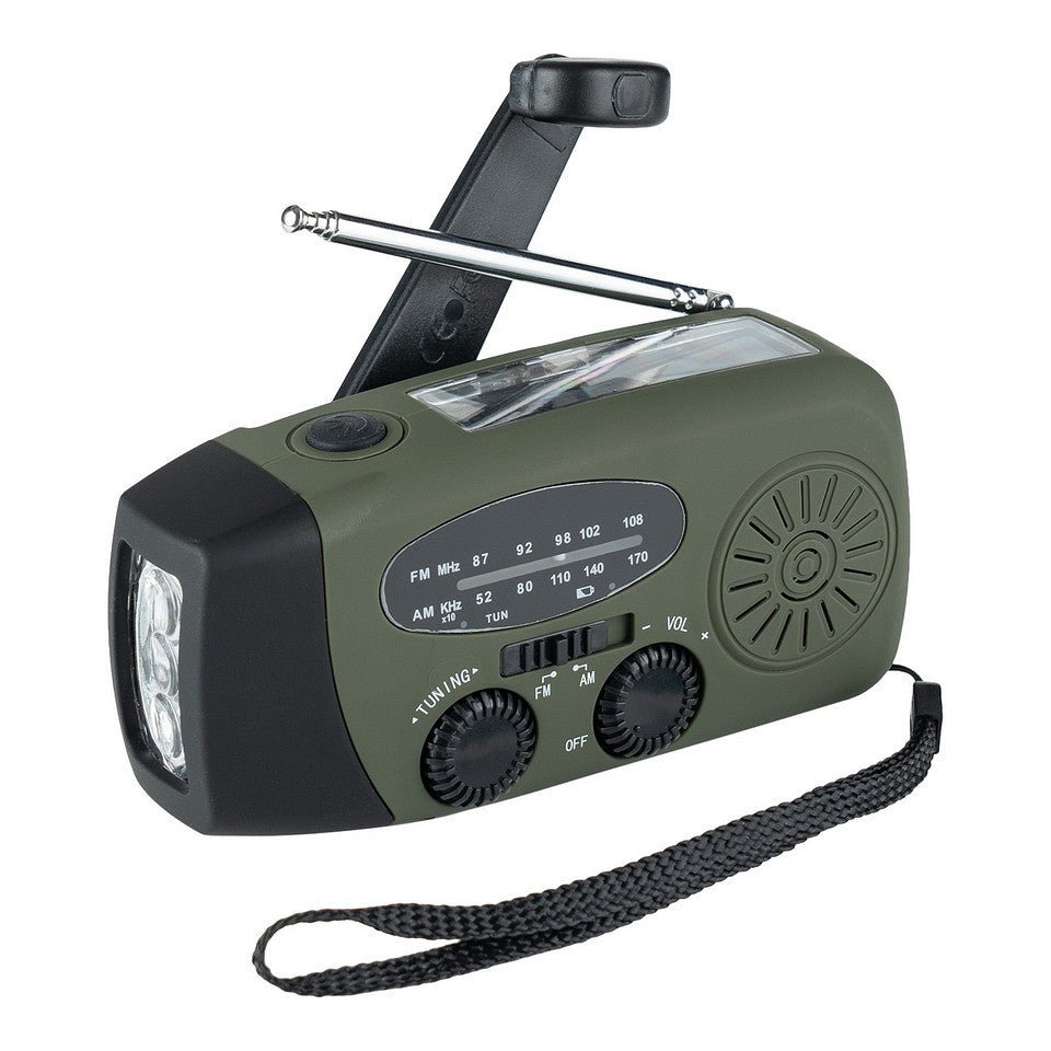 Radio urgence Fosco solaire | Manivelle, LED, SOS et recharge USB-C - Survia outdoors