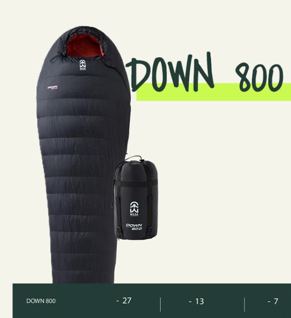 Sac de Couchage Duvet Down 800 Noir | Wilsa Outdoor - Survia outdoors
