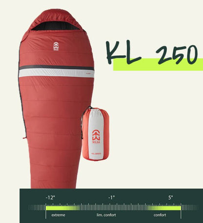 Sac de Couchage Duvet KL 250 Rouge | Wilsa Outdoor - Survia outdoors