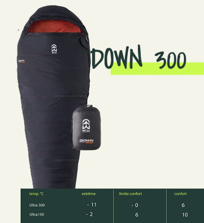 Sac de Couchage Duvet Ultralite Down 300 Noir | Wilsa Outdoor - Survia outdoors